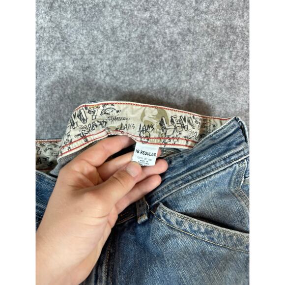 Vintage Levis Red Tab Carpenter Denim Jeans Mens 16R Relaxed Utility Work Blue - Picture 4 of 10